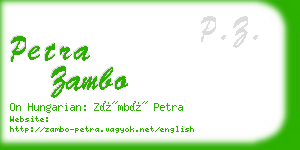 petra zambo business card